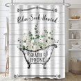 thumbnail image 3 of Brythos 4Pcs Shower Curtain Set,Complete Accessory Set Bathroom Rug Set,High-Efficiency Waterproof Materials Bathroom Sets,Style13,72"X72", 3 of 6