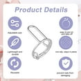 thumbnail image 3 of Duslogis 10PCS Wudu Nail Rings for Acrylic Nails, Size Adjustable Fingernail Rings No Adhesive, Reusable Halal Nail Ring Set, Daily Wear Non-Tarnish, Metal Ring for Press on Nails with No Glue, 3 of 7
