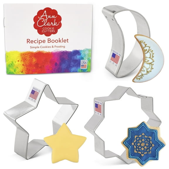 Ann Clark Ramadan Eid Mubarak Cookie Cutter Set, 3-Piece, Made in USA