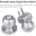 thumbnail image 6 of YIHATA 5 Pack Privacy Doorknobs, Keyless Round Knob Set for Bedroom and Bathroom, Interior Doorknobs, Satin Nickel Finish, 6 of 8