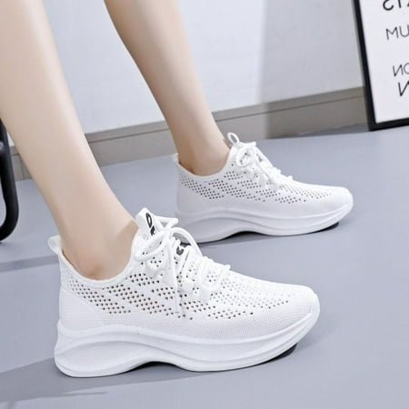 

Women‘s Shoes 2024 New Summer New Mesh Breathable Sports Casual Shoes Korean Style Soft Sole Non-slip Hollow White Shoes