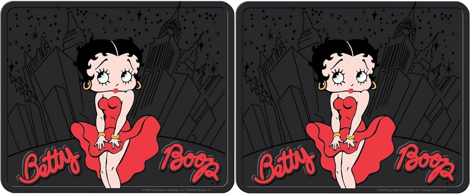 4PC Front & Rear Rubber Floor Mats Set - Betty Boop - NY New York City Sky Line