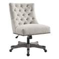 thumbnail image 1 of Linon Dixie Chaise de Bureau à Roulettes Capitonnée Rembourrée en Bois, Beige Naturel, 1 of 12