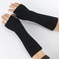 thumbnail image 4 of Yoyauz Women's Long Fingerless Gloves Arm Warm Knit Thumbhole Stretch, 4 of 5