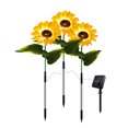 thumbnail image 3 of Luces decorativas de césped solar a prueba de agua con luz de tierra de girasol LED para patio, 3 of 8