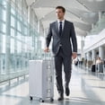 thumbnail image 5 of Luggage Sets 2 Piece Aluminium Frame PC ABS Hardside with Spinner Wheels PC+ABS Suitcase with TSA Lock 20 28 inch Carry on Luggage Silver, 5 of 9