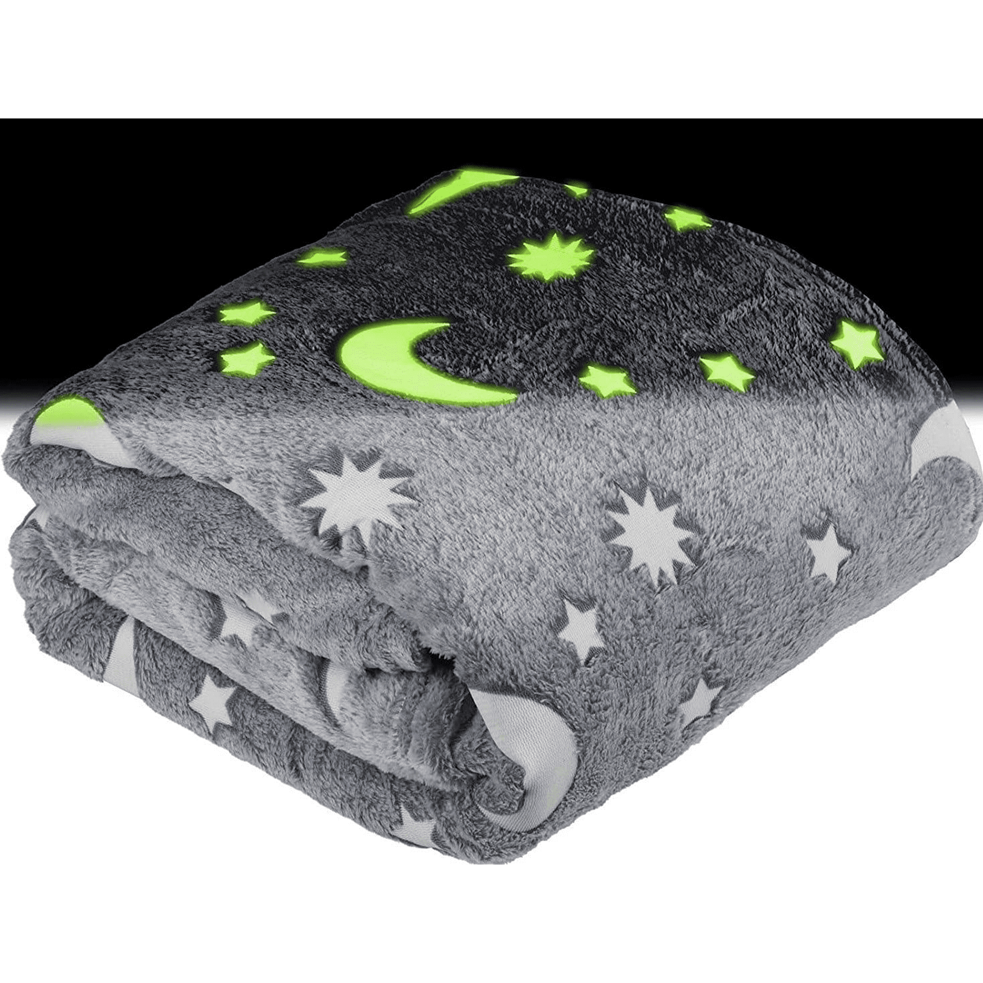 Glow in The Dark Throw Blanket 60 x 70 Inches Galaxy Stars Pattern Soft Cozy Flannel Fleece Blanket for Boys Girls All Seasons Grey Gifts Blanket for Kids Walmart