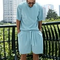 thumbnail image 7 of Mens Outfits 2 Piece Men's 2 Piece Outfits Hipster Patchwork Tee Shirt And Short Set Sports Tracksuits Man Suit Mens Suits 3 Tuxedo Rentals Night for Men Prom Men Blue S, 7 of 7