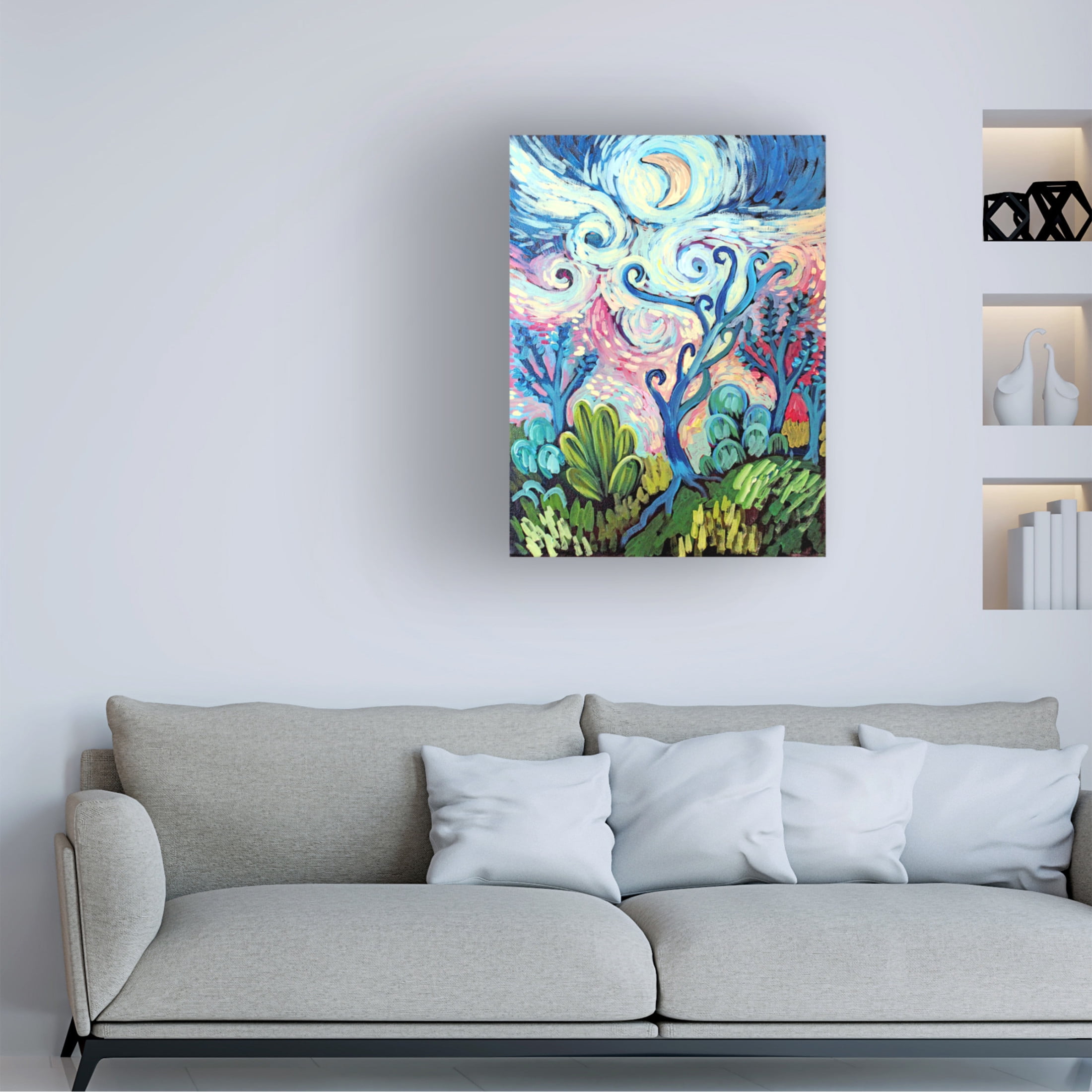 Canvas Wall Art - Natasha Wescoat 'Desert Night' Wall Art for Living Room, Bedroom, or Office Décor by Trademark Fine Art - 18 x 24 Inches
