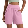 thumbnail image 2 of Conairie Womens Workout Shorts Casual Loose Quick Dry Stretch High Waisted Gym Shorts Comfy Summer Beach Vacation Clothes with Pockets Pink L, 2 of 9