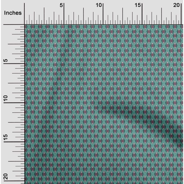 oneOone Cotton Poplin Fabric Damask & Floral Block Print Sewing Fabric BTY 56 Inch Wide