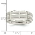 thumbnail image 4 of 925 Sterling Silver 7mm Brushed Fancy Band Ring Size 7, 4 of 7