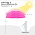 thumbnail image 6 of Costway Portable Folding Picnic Double Chair with Umbrella Table Cooler Beach Camping Chair Pink, 6 of 10