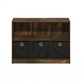 thumbnail image 4 of Furinno BASIC 3x2 Bookcase Storage w/Bins in Amber Pine/Black, 4 of 6