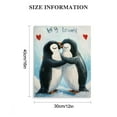 thumbnail image 3 of Creowell Penguins Hugging Love Wall Art Modern Canvas Prints Home Decor Living Room Bathroom Bedroom Office 12x16in, 3 of 5
