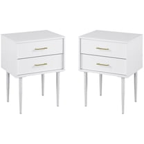 Pemberly Row 2-Piece 20" Two-Drawer Bedroom Nightstand in Solid White