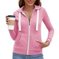 thumbnail image 6 of Roncen Women's Lightweight Zip Up Hoodie – Long Sleeve Thin Casual Hooded Jacket, Plus, 6 of 6