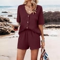 thumbnail image 5 of Summer Women's Casual Suit Tops And Shorts Fashion Two-Piece Set, 5 of 9