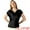 Black, variant on DARING DIVA Women's Satin Cowl Neck Short Sleeve Casual Blouses S White