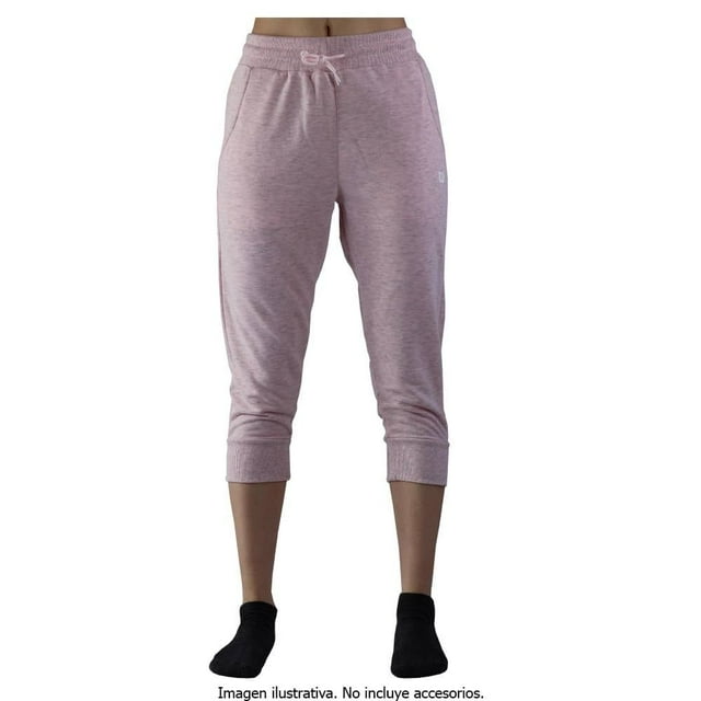 Pantalón Wilson Talla M Capri Deportivo de French Terry Rosa Jaspe e
