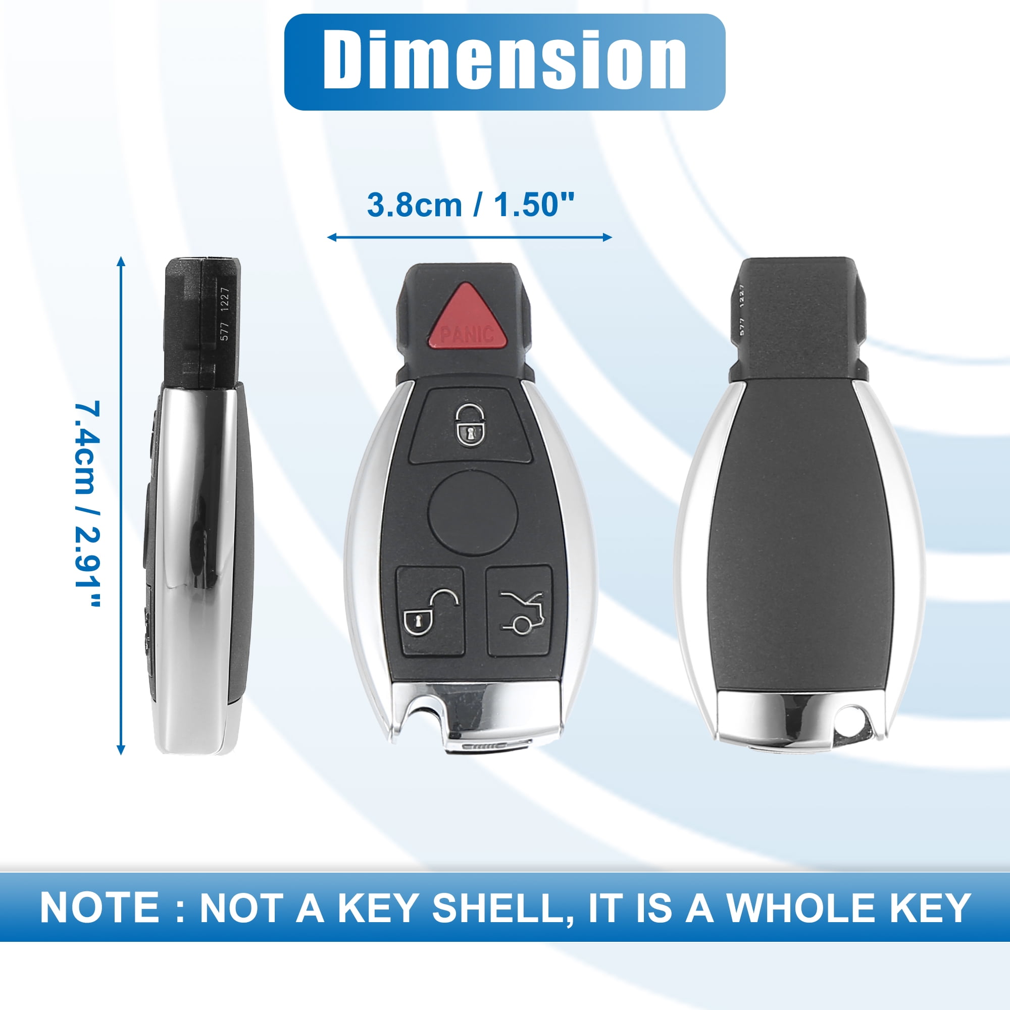 Unique Bargains 4 Button Car Keyless Entry Remote Control Key Fob YZ3312 IYZ3317 for Mercedes-Benz C320 2002-2005 CL600 2002-2006 315MHz
