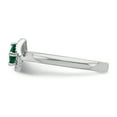 thumbnail image 3 of Created Emerald and Diamond Sterling Silver Polished Ring, 3 of 5