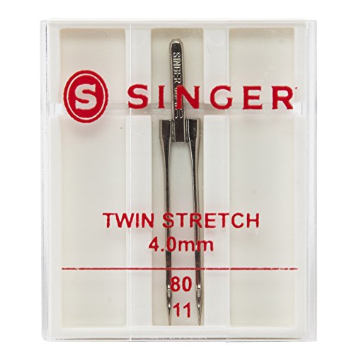 Silk Jersey and Other Highly Elasticised Synthetic Fabric Lycra Thimble Fabrics Twin Stretch Sewing Machine Needle 75//11 with 4mm Gap Designed for Two Way Stretch Knits