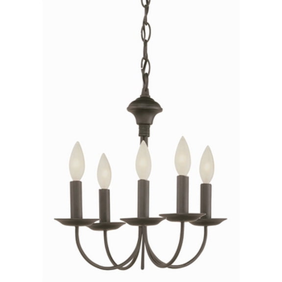 9015 ROB Trans Globe Lighting New Century - Five Light Chandelier-Rubbed Oil Bronze Finish