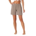 thumbnail image 1 of Pantalones cortos de pijama de modal para mujer INSPIRE CHIC, suaves y cómodos, con bolsillos, pantalones cortos elásticos de boxeador, ropa de dormir M Beige, 1 of 6