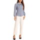 thumbnail image 2 of CAMISA DE MUJER CON BOTONES INSPIRE CHIC, CUELLO PETER PAN, CON LAZO, BLUSA DE COLOR SÓLIDO XL GRIS CLARO, 2 of 6