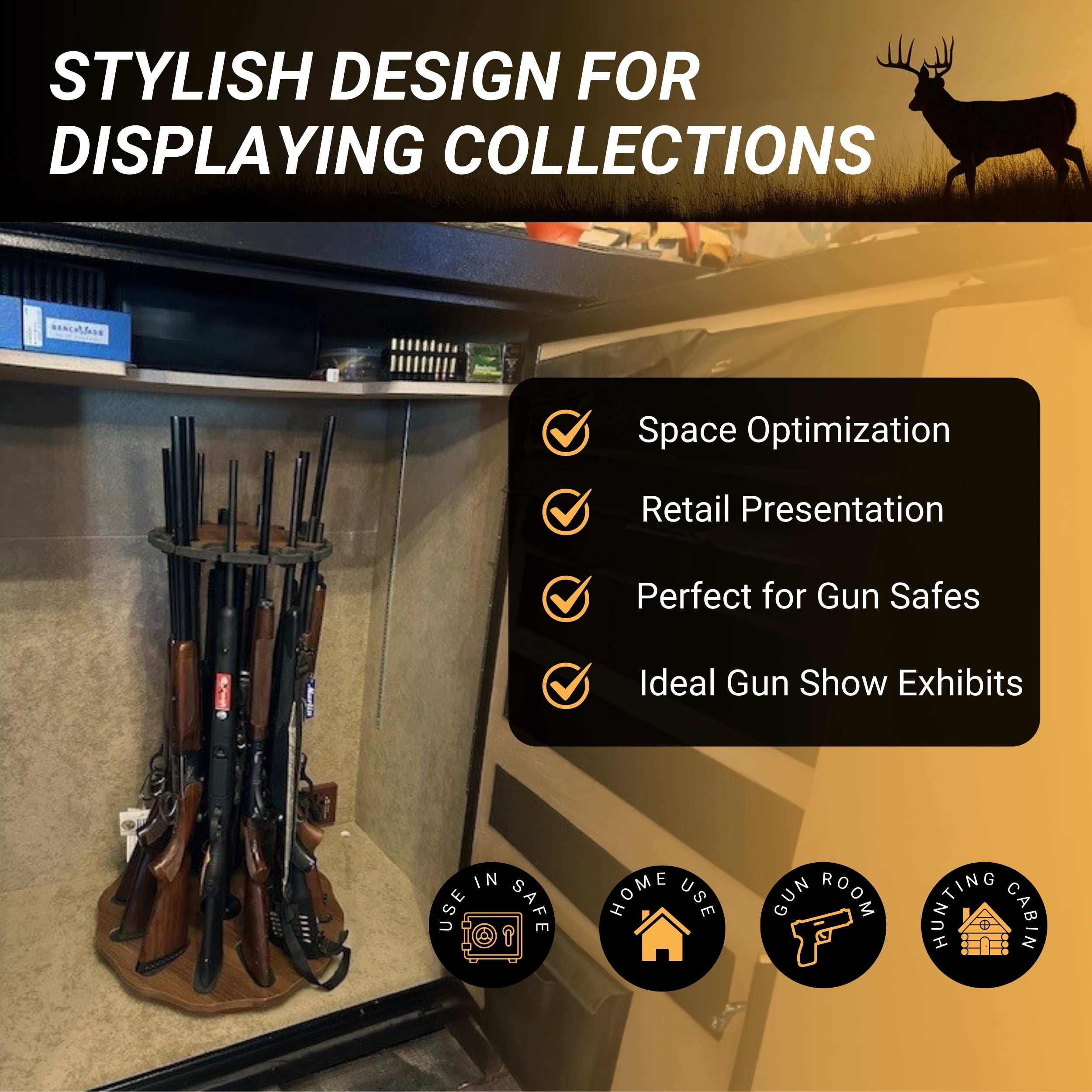 Rush Creek Creations 12 Gun Spinning Storage Rack
