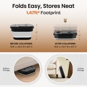 MaxKare Collapsible Foot Spa with Massager and Heat Bubbles Vibration 3 in 1, Foot Spa Massager, Black