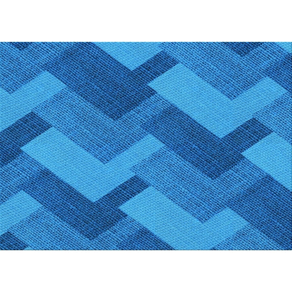 Ahgly Company Indoor Rectangle Patterned Blue Eyes Blue Area Rugs, 3' x 5'