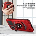thumbnail image 7 of Compatible for Nokia C210 Case w/Tempered Glass Screen Protector [Military Grade] Ring Car Mount Kickstand Shockproof Hard Phone Case - Red, 7 of 7