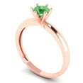 thumbnail image 2 of Clara Pucci 14K Rose Gold Solid Gold Green Solitaire Anniversary Ring for Women - 0.5 cttw Round Cut, 2 of 8