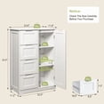 thumbnail image 3 of Aiho 33.5 "H Wooden Bathroom Storage Cabinet with 4 Drawers, a Cupboard and Adjustable Dividers for Bathroom,Living room,and Bedroom - White, 3 of 8
