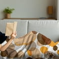 thumbnail image 3 of Earth Tones Soft Flannel Fleece Throw Blanket, Abstract Pastel Pattern with Overlapping Chaotic Spots and Ring Shapes, Cozy Plush for Indoor and Outdoor Use, 70" x 90", Orange Brown Tan, by Ambesonne, 3 of 5