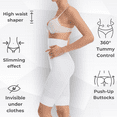 thumbnail image 6 of Farmacell Women's High-Waisted Shaping Shorts with Flat Tummy and Push-up Effect, Made in Italy, White, S, Cod. 603, 6 of 10