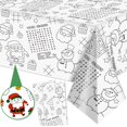thumbnail image 1 of Paquete de 2 manteles navideños para niños, 137 x 274 cm, con juegos, 1 of 6