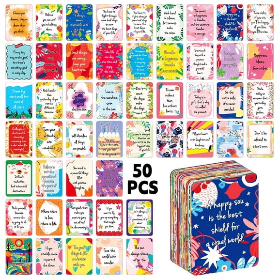 50pcs Inspirational Affirmation Cards for Women - Motivational Encouragement Postcards for Daily Positive Thoughts, Spiritual Uplift, Lunchbox Notes, Mini Picnic Party Cards