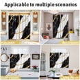 thumbnail image 6 of Black Marble Kitchen Curtains 63 Inch Length, Luxury Gold White Abstract Cracks Artwork Grommet Top Bedroom Living Room Curtains, Light Filtering Cafe Curtain Drapes 2 Panels Set 104''x63'', 6 of 9