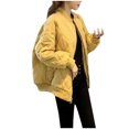 thumbnail image 2 of Women's Winter Warm Coat Packable Ultralight Full Zip Short Down Jacket Business Casual Warm Quilted Stretch Lightweight Windproof Snowproof Jacket Warm Lightweight Winter Jacket ,M-XL,Yellow, 2 of 4