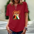 thumbnail image 3 of Pompotops T-Shirts d'Été Imprimés Col Rond Manches Courtes pour Femmes, 3 of 7