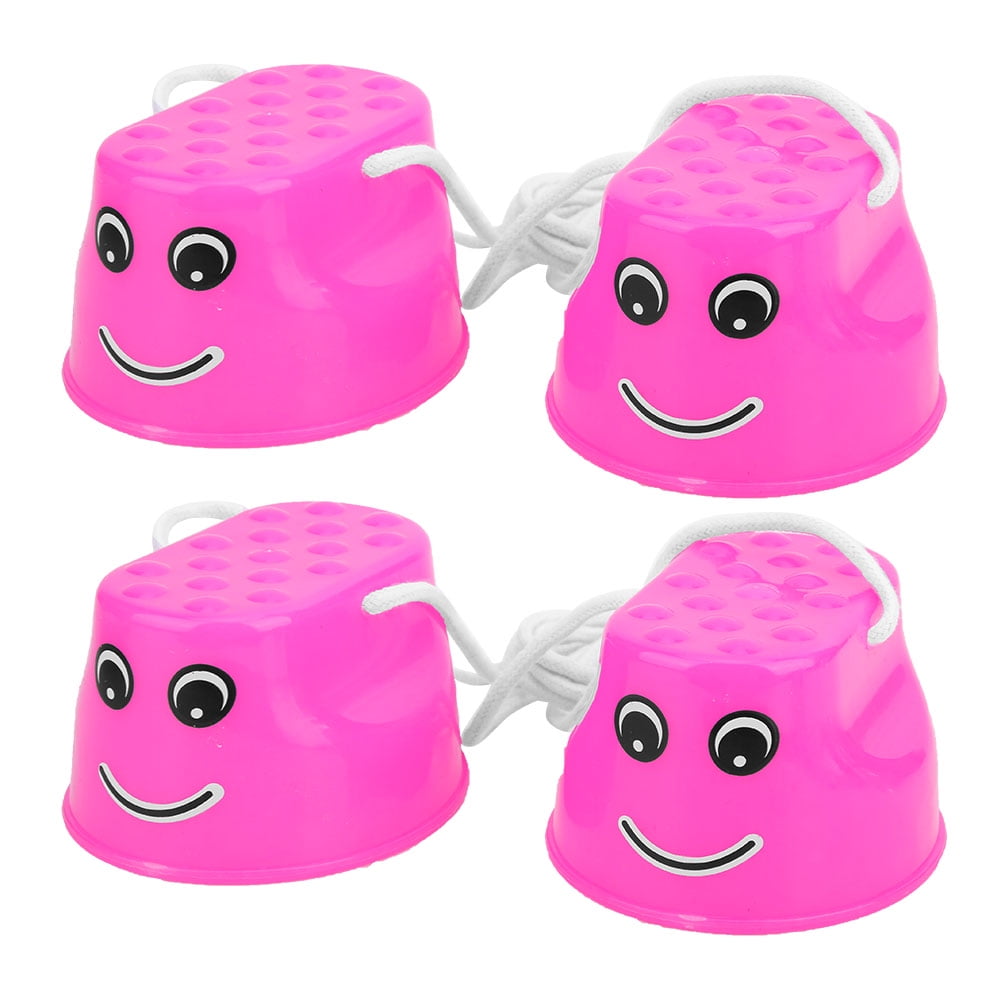 2Pairs Smiling Face Kids Jumping Stilt Walking Balance Cup Outdoor Sports To FJ 