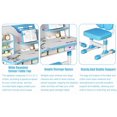 thumbnail image 4 of 2-in-1 Kids Study Desk & Chair Set - Adjustable Ergonomic Desk with Astronaut Pattern, Bookshelf & Storage Drawer (Pink/Blue), 4 of 7