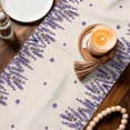 thumbnail image 3 of Purple Lavender Table Runner 72 Inches, Spring Floral Flowers Truck Farmhouse Beige Bed Runner Dresser Scarves Tabletop for Indoor Outdoor Parties/Ceremony/Banquet, 16" x 72", 3 of 9