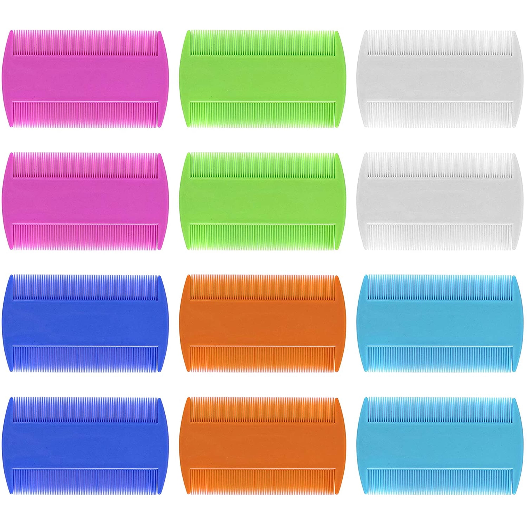 XIHAMA 12-Piece Plastic Manual Flea Comb Value Pack for Cats, Multicolor