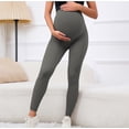 thumbnail image 2 of Gyujnb High Waist Full Belly Support Maternity Leggings Seamless Stretch Fabric Yoga Fitness Loungewear Casual Daily Pregnancy Pants,XL, 2 of 6