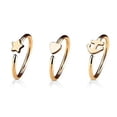 thumbnail image 5 of Nose Ring 20G 3-Pack Heart Anchor & Star Hoop Rings Cartilage Piercing Jewelry, 5 of 5
