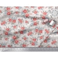 thumbnail image 3 of Soimoi Tissu Popeline de Coton Imprimé Feuilles & Roses au Mètre 56 Pouces de Large, 3 of 3